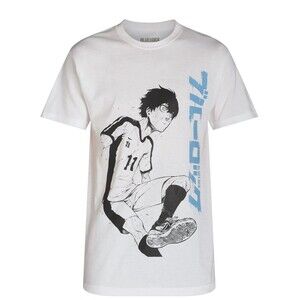 Official Blue Lock Anime Manga Isagi Mens White T-Shirt Japanese Large L
